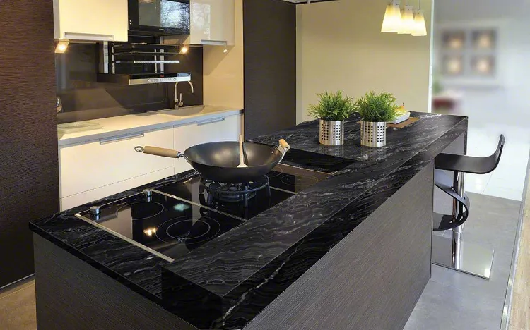 black granite countertop for small spaces