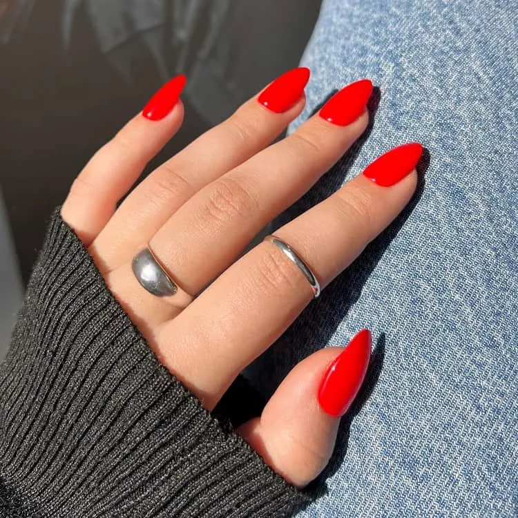 bright red nails red nail designs