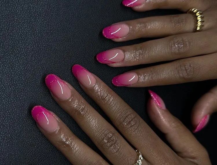 bubble gum pink nail colors for dark skin