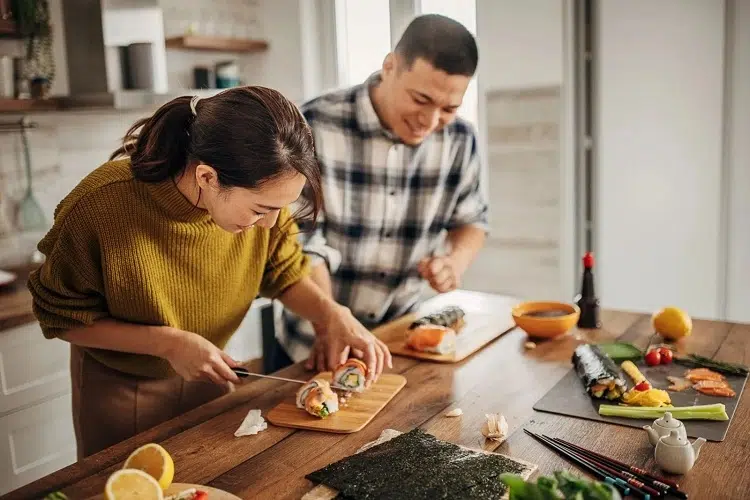 cooking together is a great activity for couples