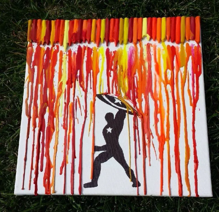 crayon drip art project