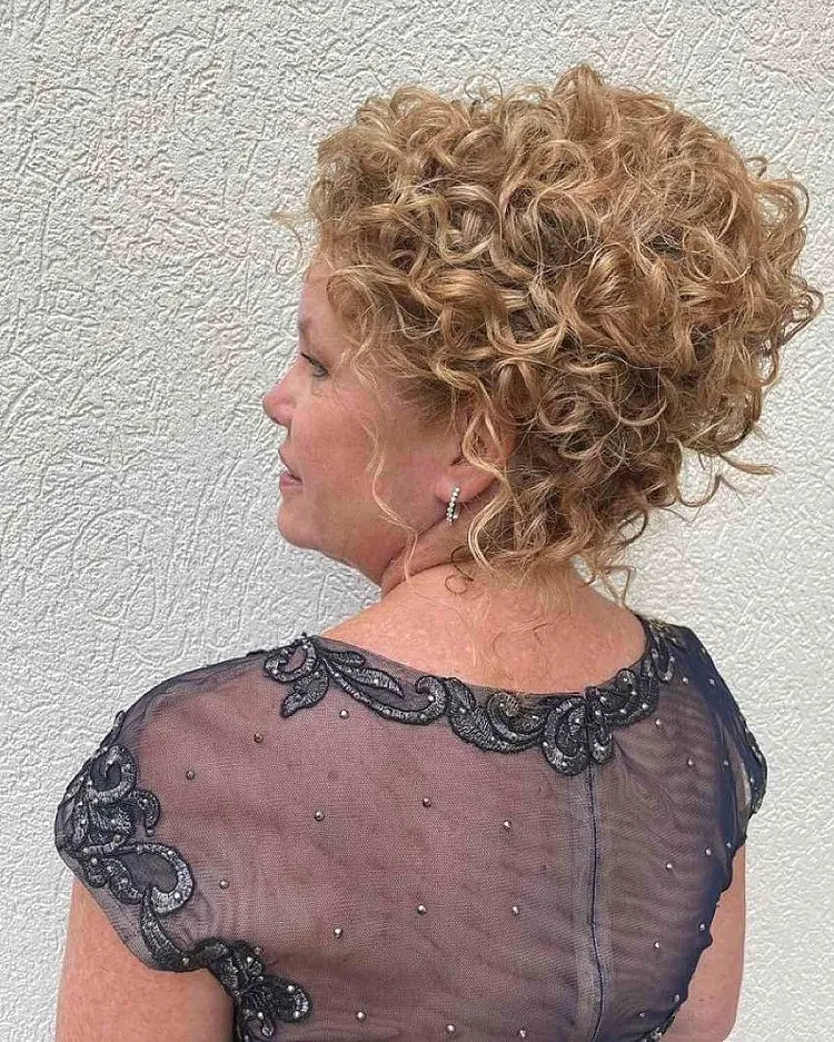 curly hair updo for women over 60 mother of the bride