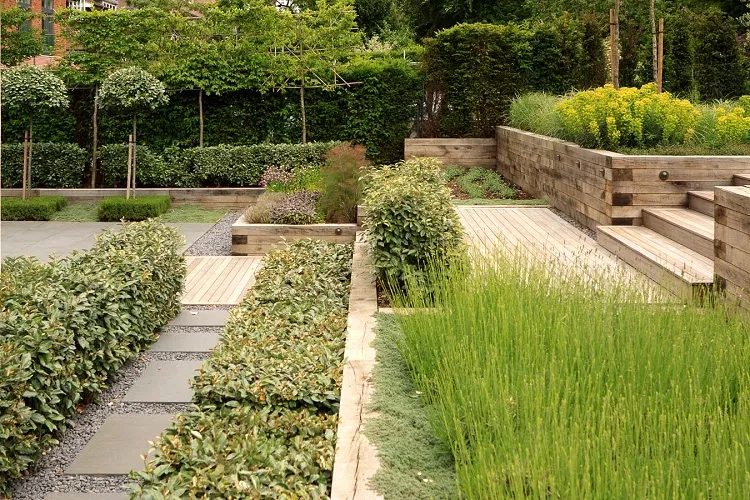 different levels raised bed garden modern landscape design idea