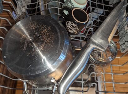 dishwasher rack rust rusty spots stainless steel cookware