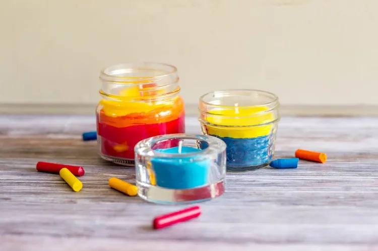 diy colorful crayon candles