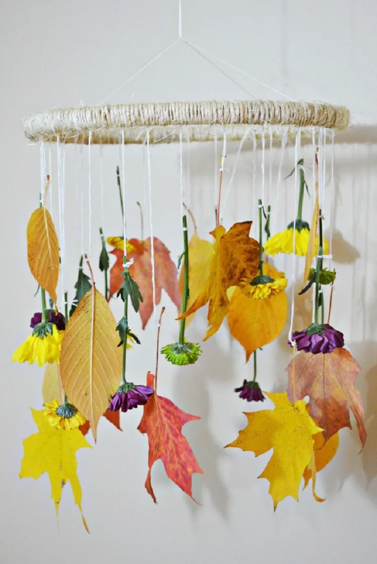 diy fall leaves hanging project for kids