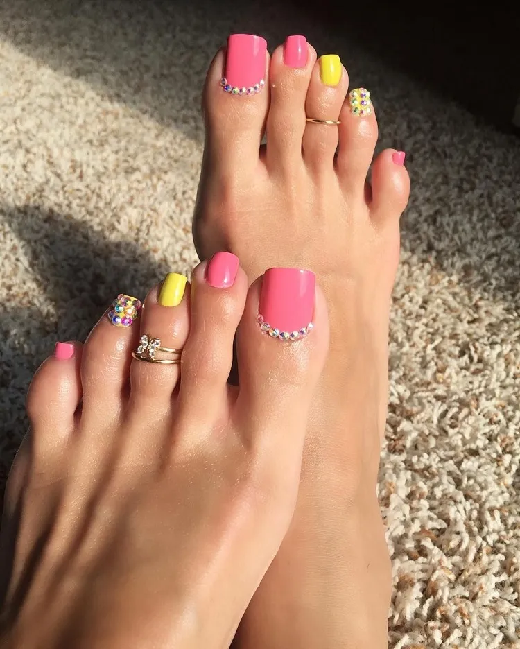 easy diy toe nail designs at home pink