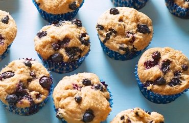 easy vegan blueberry muffin recipe with coconut flakes seasonal