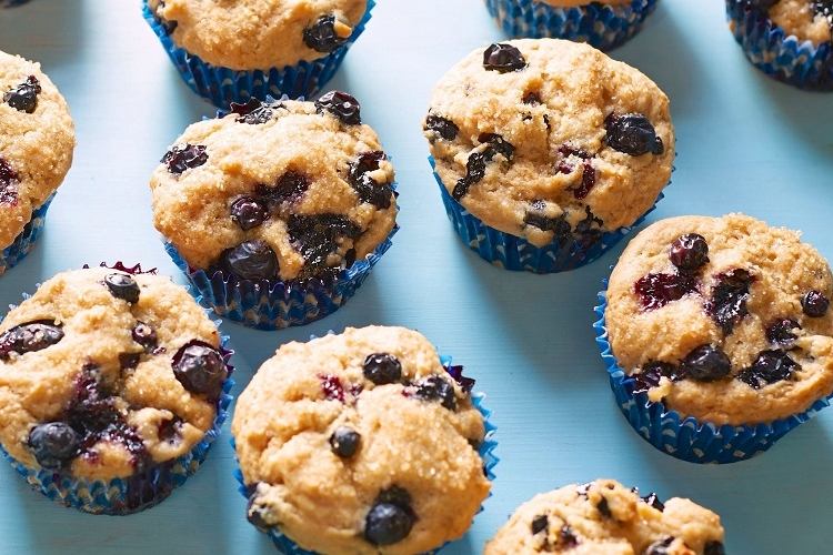 easy vegan blueberry muffin recipe with coconut flakes seasonal