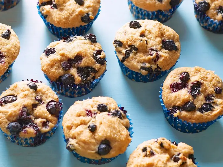 easy vegan blueberry muffin recipe with coconut flakes seasonal