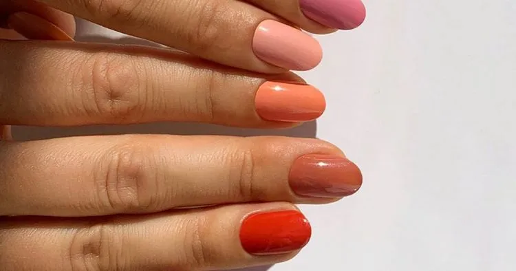 fall 2023 nail color trends burnt orange