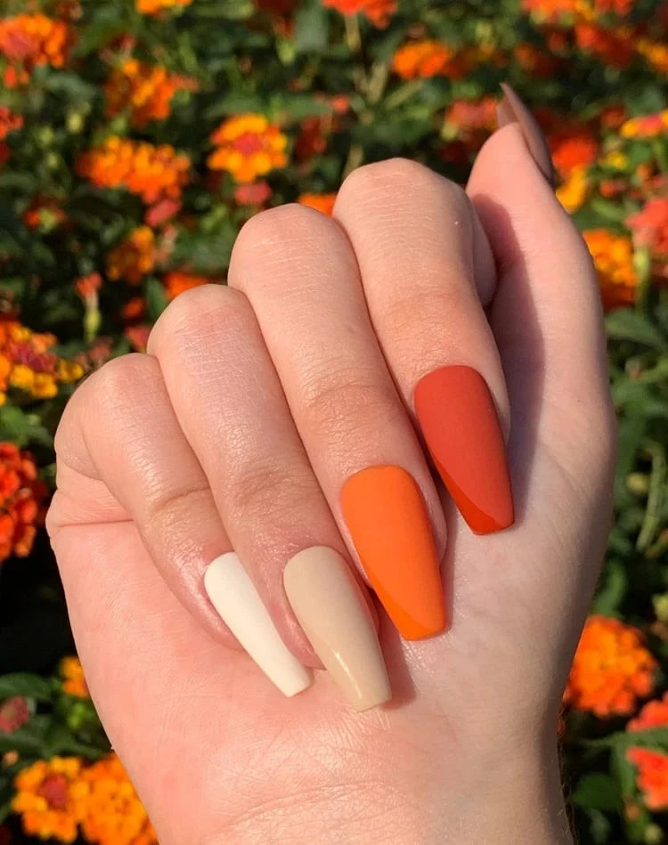 fall colors coffin nails simple fall coffin nails