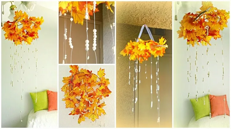 fall decor diy leaves hanging crafts ideas for kids