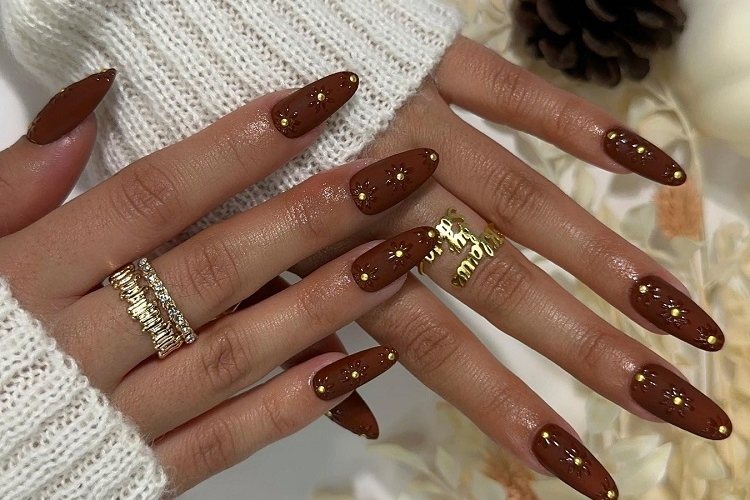 fall nails 2023 almond shaped trends ideas