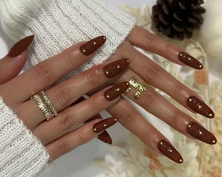 fall nails 2023 almond shaped trends ideas