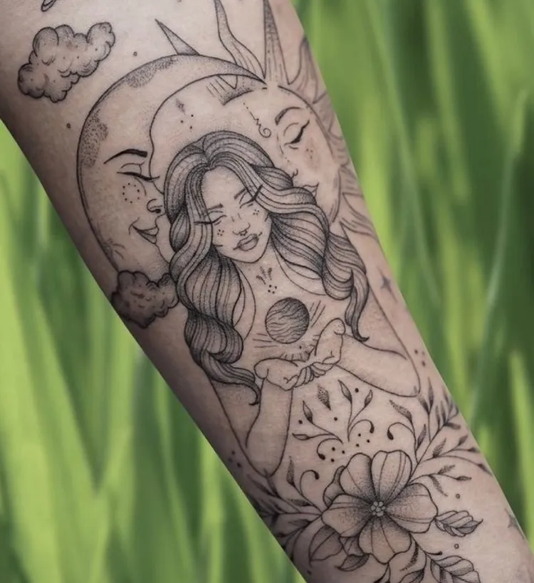forearm big tattoo for females virgo zodiac birth unique ideas