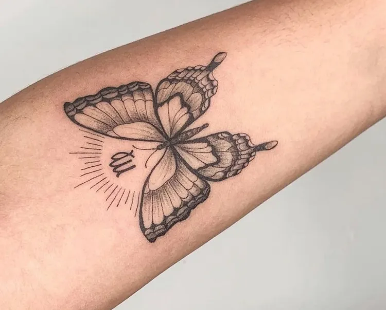 forearm tattoos for virgo females butterfly zodiac sign