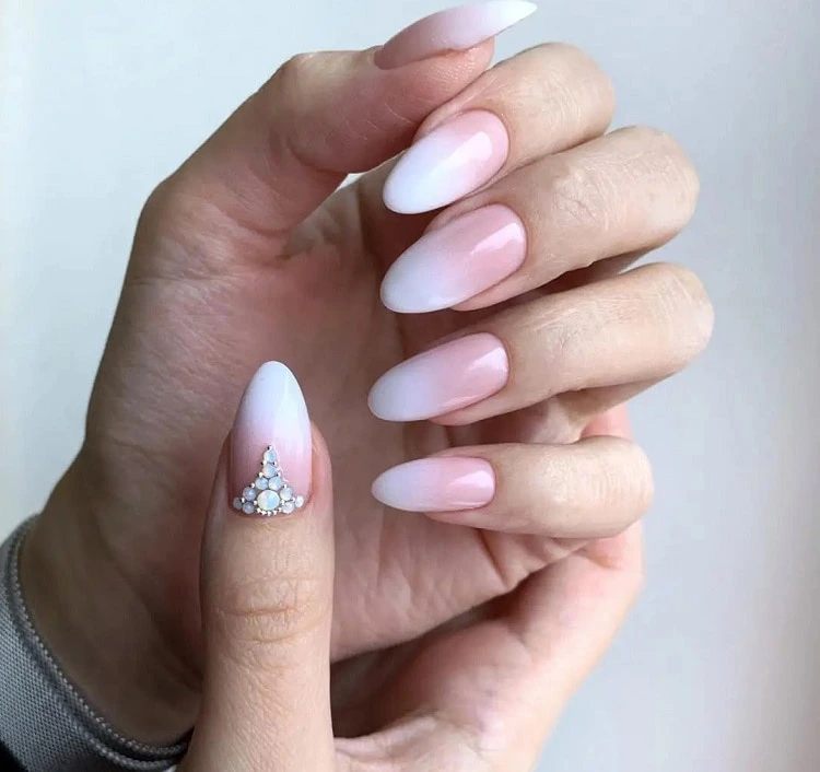 french ombre wedding nails ombre wedding nails, almond
