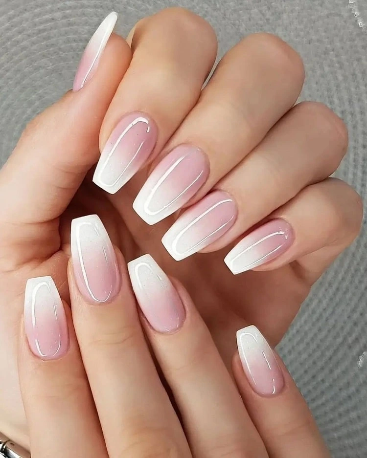 french ombre wedding nails pink and white ombre wedding nails