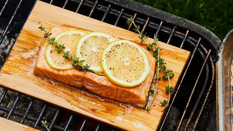 grill fish on a wooden plank so it does not stick
