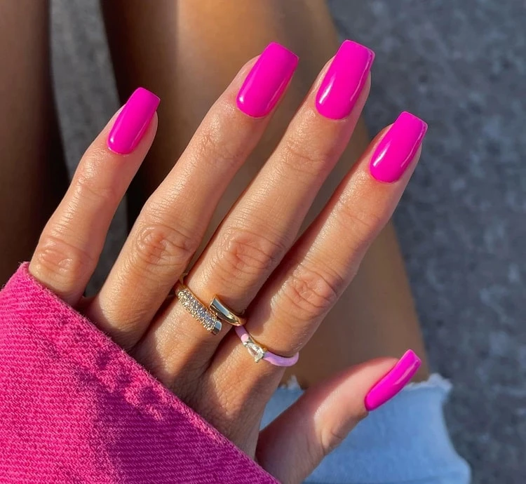 hot pink nails august nail colors