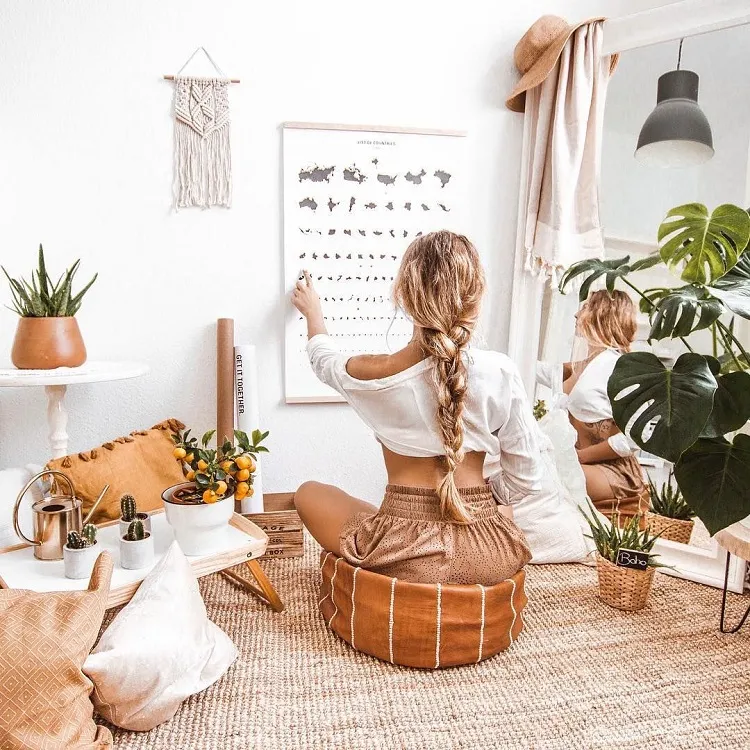 how to create a zen corner at home in bohemian chic style