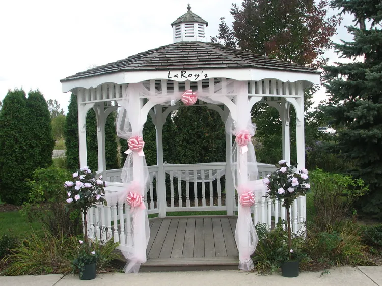 how to decorate a gazebo for a wedding ceremony