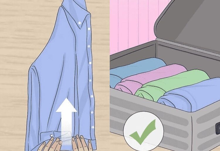 how to fold shirts for packing roll it after som fold