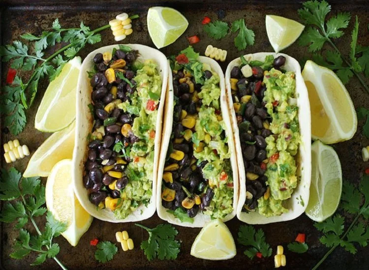 how to prepare vegan tacos with corn and beans salad guacamole healthy august recipes