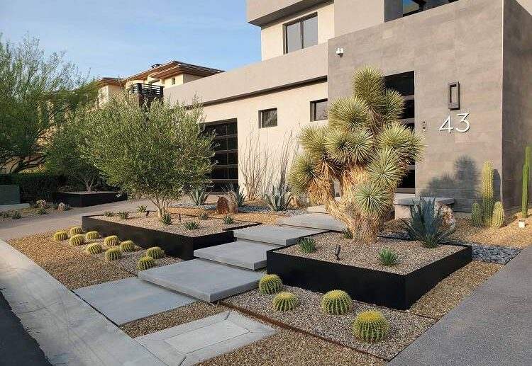 modern front yard landscape design las vegas architectural design