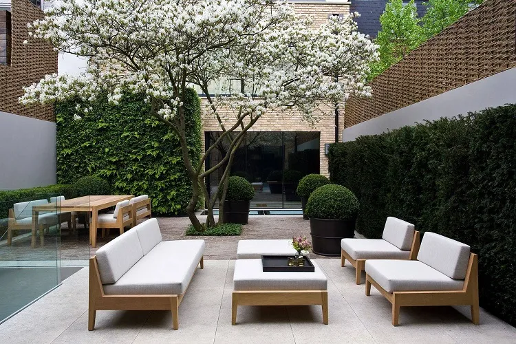 modern landscape design ideas al fresco lounge area minimalist outdoor furniture