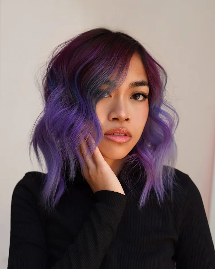 modern purple colored hair