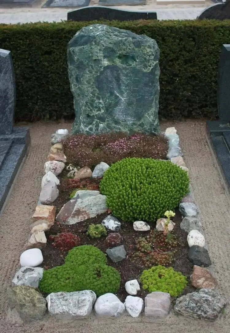 natural grave stones with decorative rock garden decorate grave with stones ideas