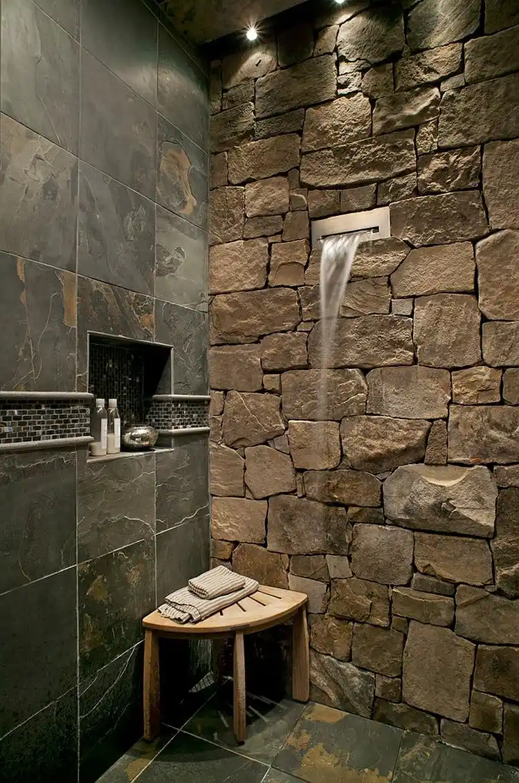 natural stone shower wall ideas 2023