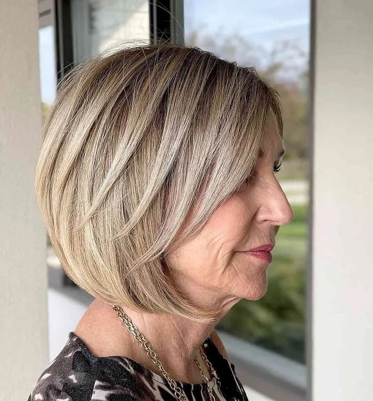 perfect bob cut for women over 60 layered bob for fine hair over 60