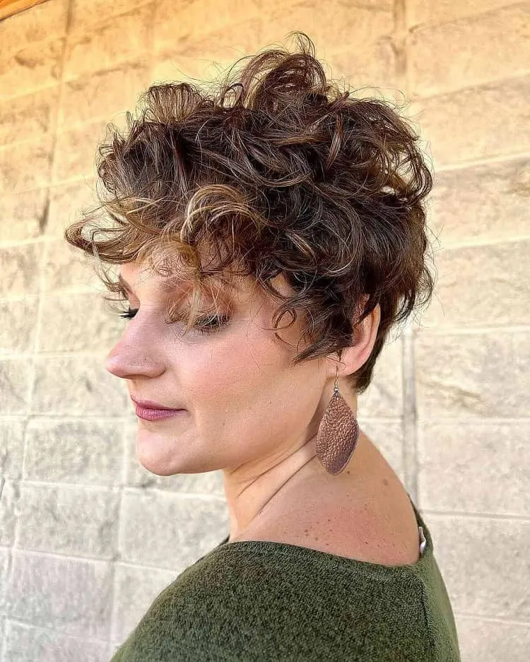pixie cuts for older women with curly hair curly pixie cut