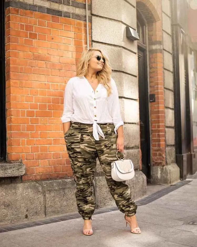 plus size casual outfits fall 2023 cargo pants