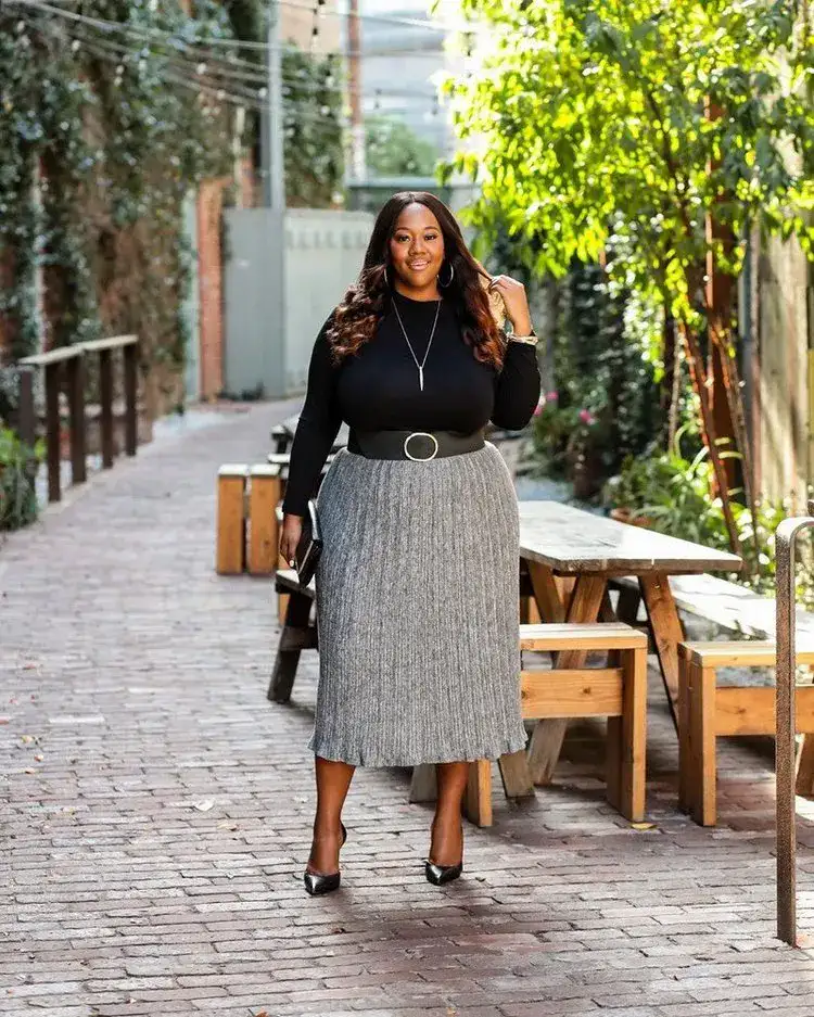 plus size fashion fall 2023 office outfit ideas monochromatic look
