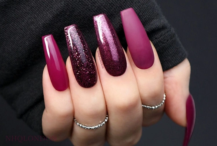 purple fall coffin nails pink coffin nails