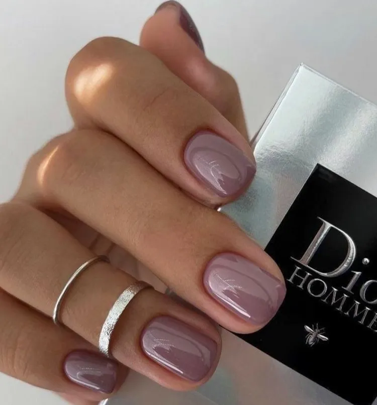 purple grey nail color old money manicure ideas 2023