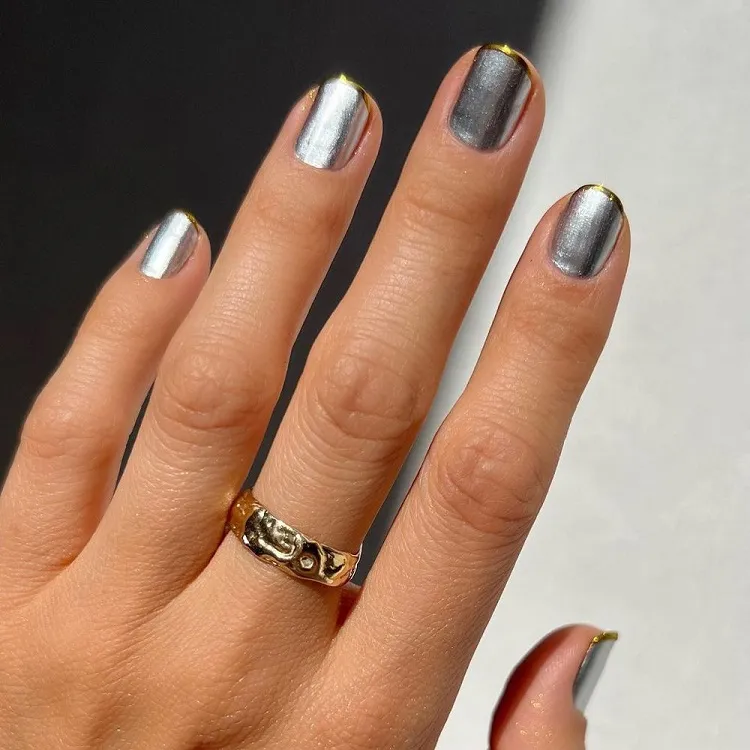 silver nails short beyonce renaissance tour inspired nails
