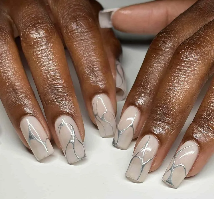 silver nails silver nail designs 2023