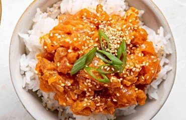 spicy tuna rice bowl recipe two servings simple asian dish