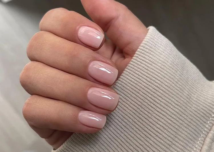 strawberry milk nails russian manicure clean girl simple
