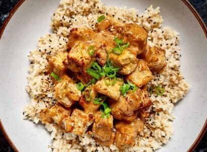 tofu jasmine rice bowl simple quick recipe