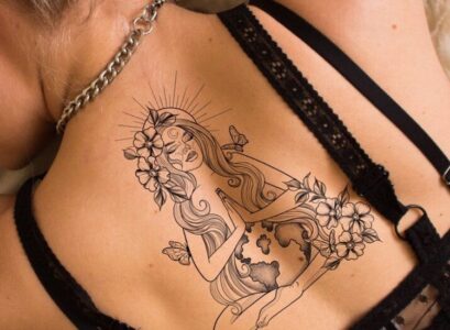 unique back tattoos for women virgo zodiac sign
