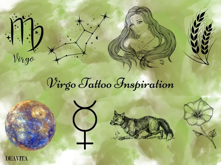 Zodiac: Virgo Design Temporary Tattoo