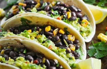 vegan tacos recipe 2023 with corn and beans salad healthy august dinner 2023