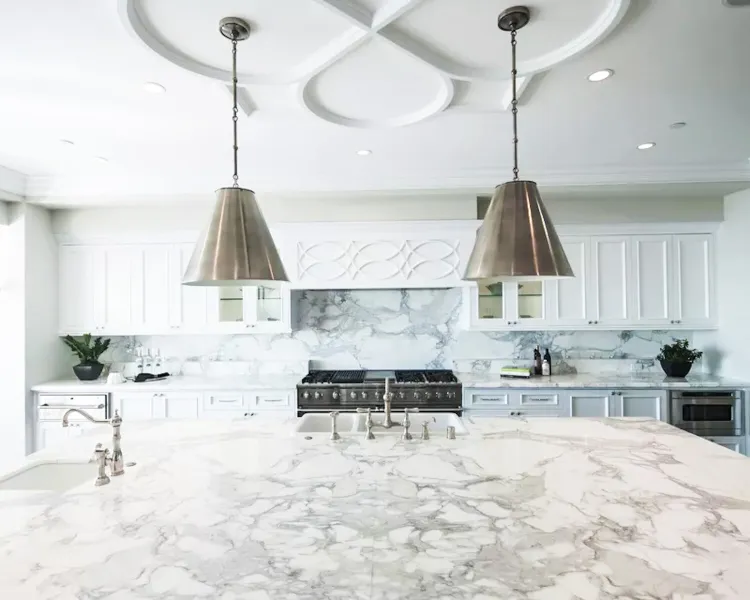 white marble countertop