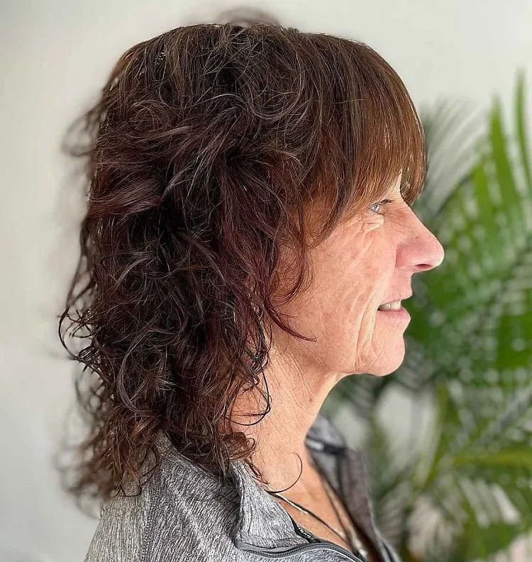 wolf cut for women over 60 with curly hair wolf cut for curly hair